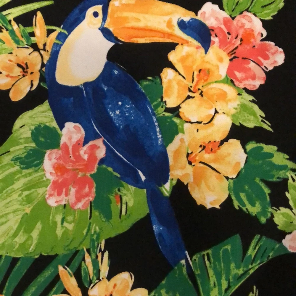 🌿2-pc Brentwood Originals cheerful Outdoor fabric seat cushion + pillow set🦜